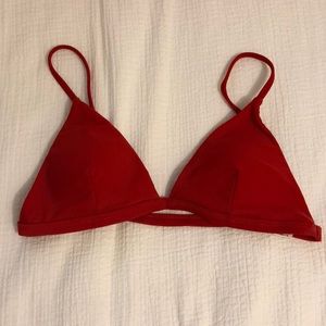 Red triangle bikini top